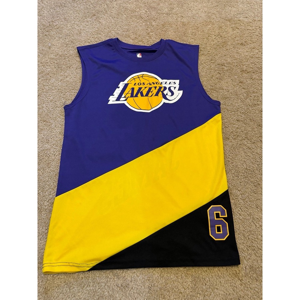 Los Angeles Lakers LeBron James Jersey #6 Adult Small Yellow Purple New NBA Mens